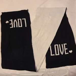 Black and White "LOVE" Scarf EUC